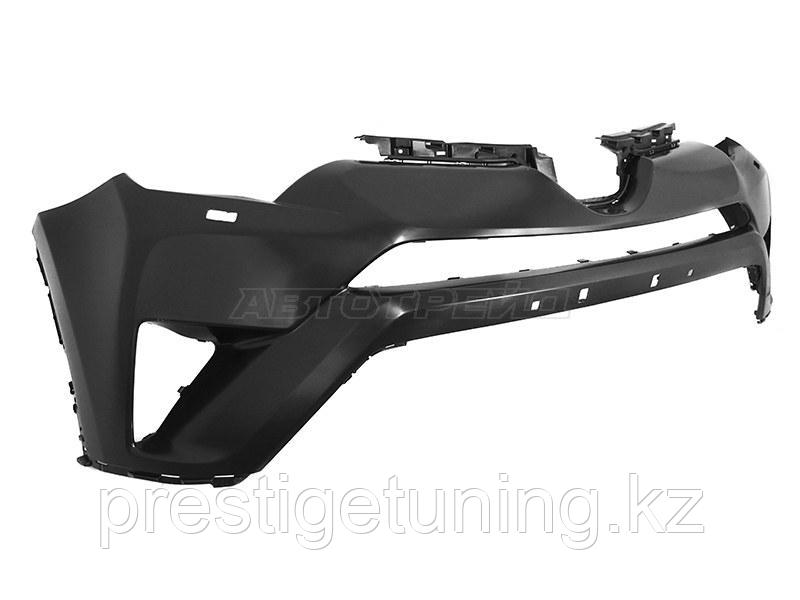 Передний бампер на RAV4 2015-19 под омыватели, без отв. под сонары (Оригинал)