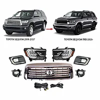 Фары передние тюнинг, решетка радиатора, туманки для Toyota Sequoia