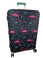 Чехол на большой пластиковый дорожный чемодан на 4-х колёсах.