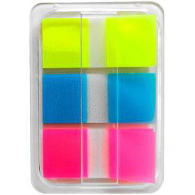 Закладки с липким краем Z-сложения, 44х20 мм, 3 цвета неон по 20 л. в диспенсере, пластиковые