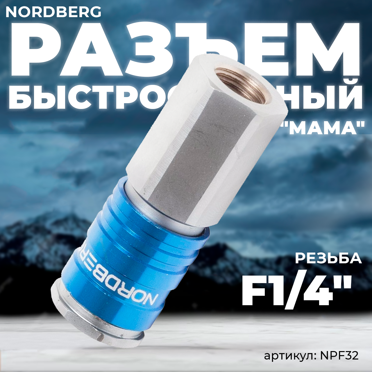 NORDBERG РАЗЪЕМ "мама" NPF32 быстросъемный - резьба F1/4", фото 1