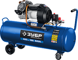 ЗУБР 400 л/мин, 100 л, 2200 Вт, масляный компрессор, Профессионал (КПМ-400-100)