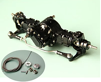 Металлическая Передняя сквозная ось для 1/14 Tamiya RC грузовик с прицепом-самосвалом MAN Benz Volvo