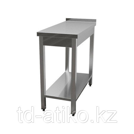 Стол-вставка пристенный 400*900*850 мм. сварной, с нижней сплошной полкой, нерж. /1/