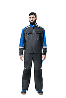 Костюм летний рабочий Фаворит-Мега черный/красный 100% Х/Б