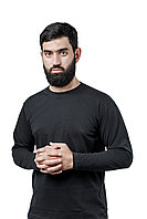 Футболка с длинным рукавом черный 100% Х/Б