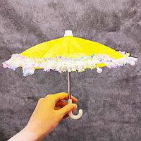 Маленький зонтик с яркой окантовкой 28 см желтый