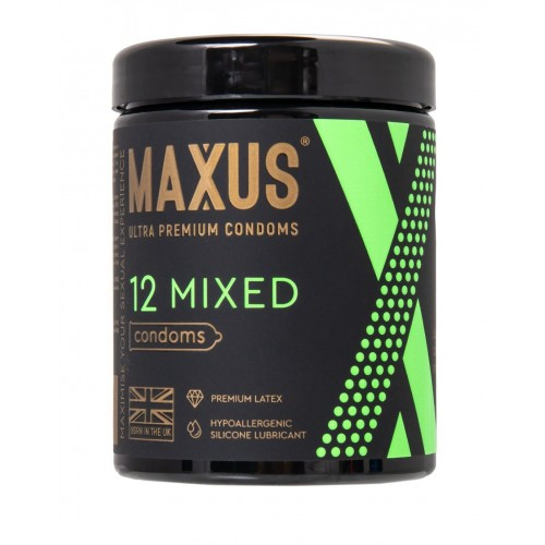 Презервативы гладкие и текстурирированные X-Edition MAXUS Mixed 12 шт. (микс 3 видов)