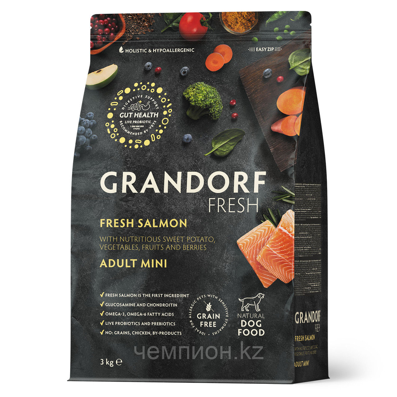 852826 GRANDORF FRESH Mini Salmon & Potato Adult - лосось & батат для мини пород уп. 3 кг