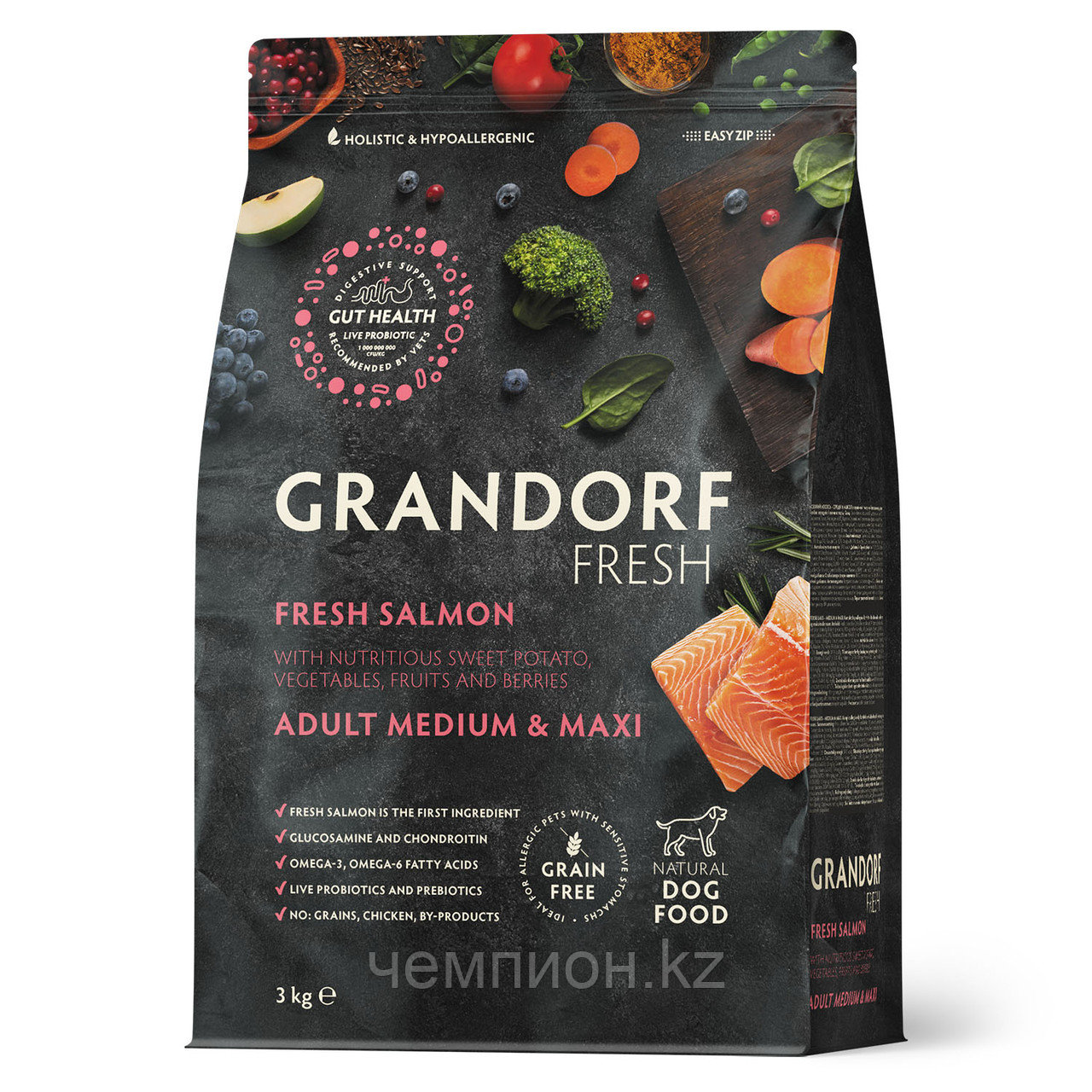 852925 GRANDORF FRESH Salmon & Potato Medium&Maxi - лосось & батат для средних, крупных собак уп. 3 кг