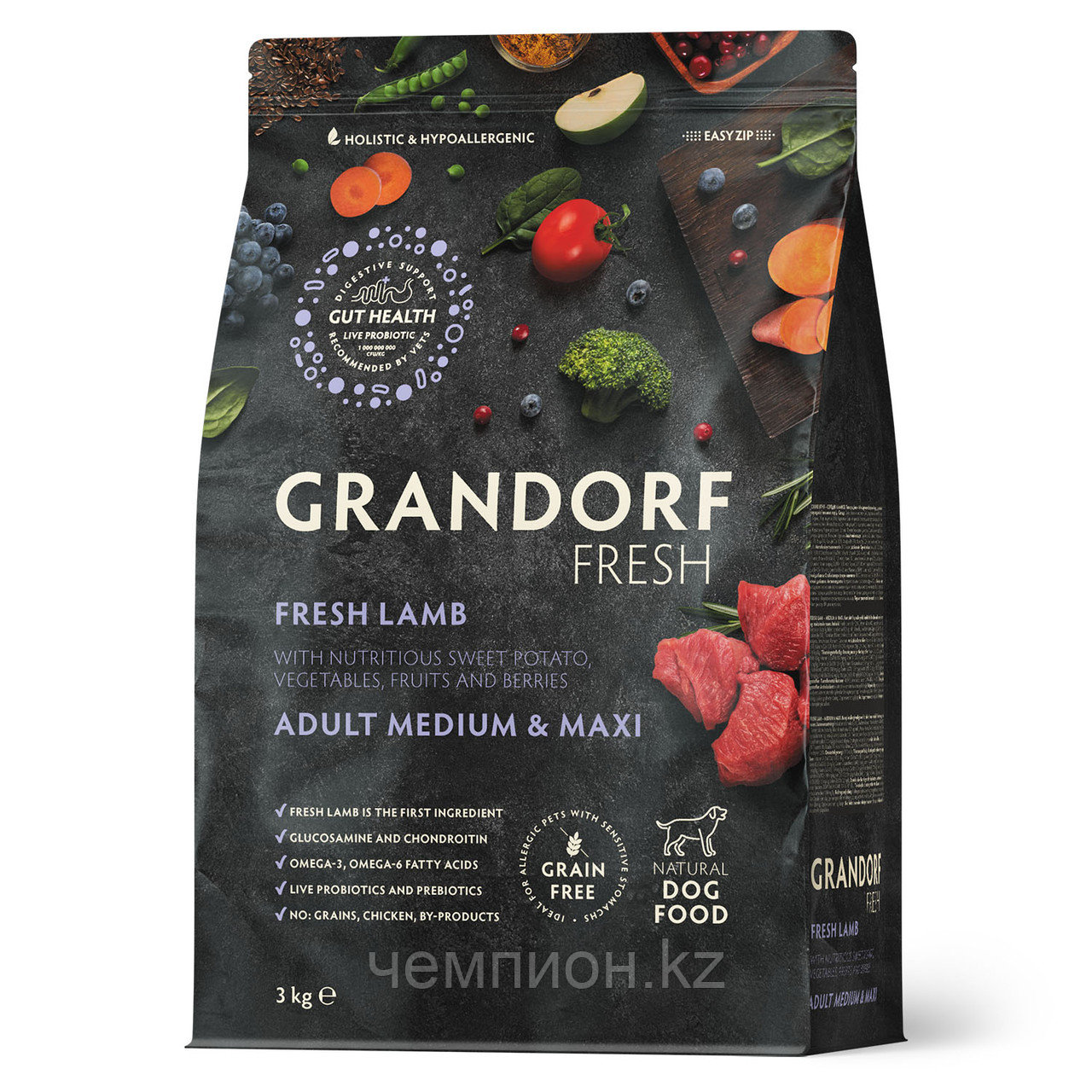 852864 GRANDORF FRESH Lamb & Potato Medium&Maxi - ягненок & батат для средних-крупных собак от 1 года уп. 3 кг