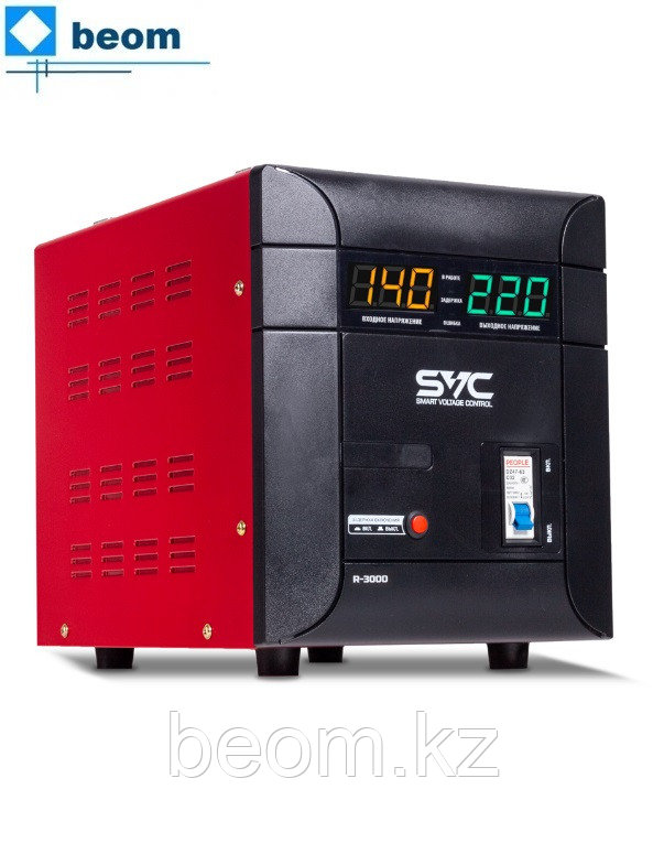 Стабилизатор релейный SVC R-3000 3000ВА (3000 Вт | 220 В | 5-7 мс | ~8% от 140 до 260 В)