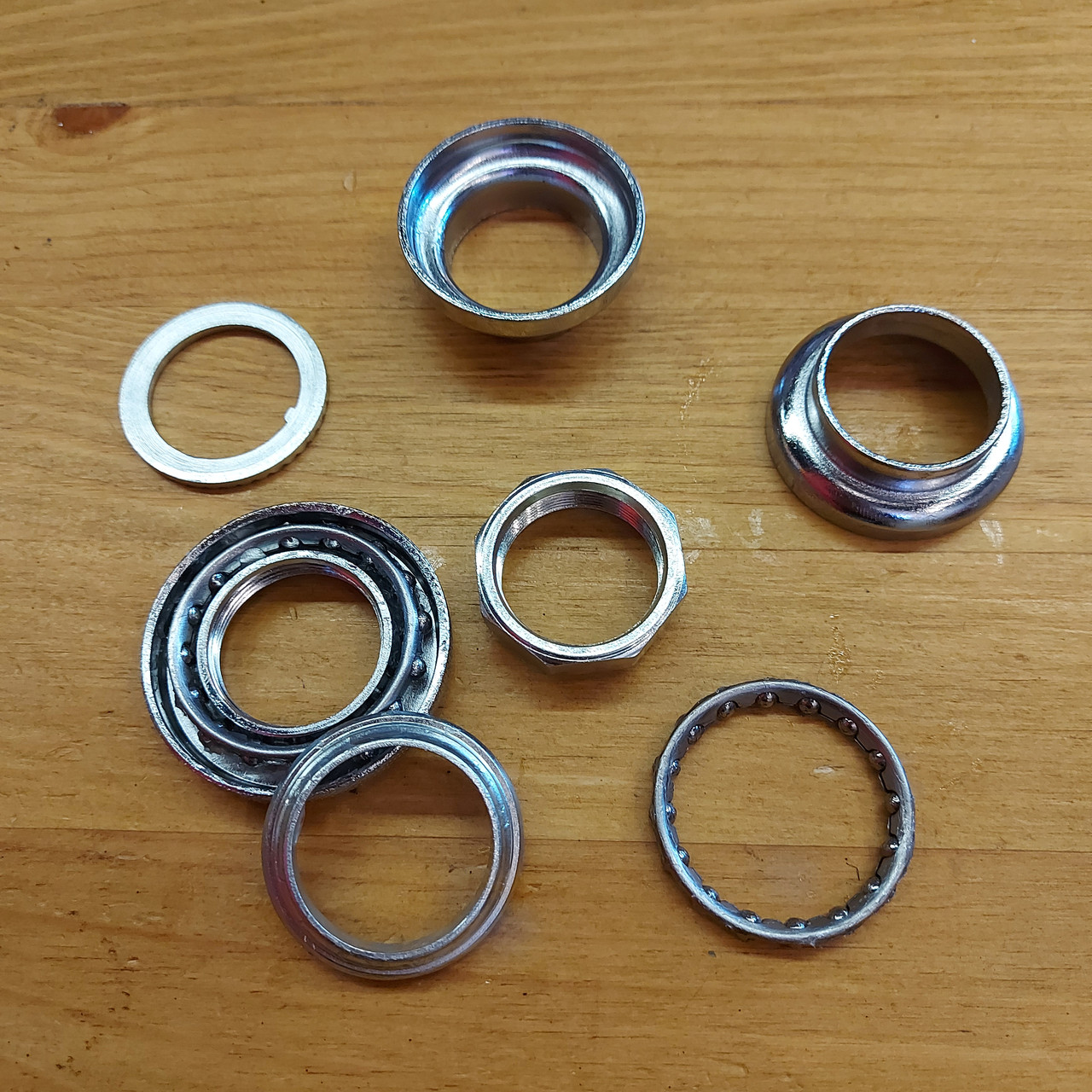 Рулевая колонка "CHAOSITE". Комплект деталей. Резьбовая. Стальная. Хромированная. На детский велосипед, Кама., фото 1