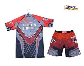 Рашгард для MMA 2в1 Green Hill Hardcore Red (размер 34)