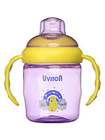 Поильник с мягким носиком, непроливайка Uviton, 230 мл, 1 шт, цвет в ассортимете, BPA-free