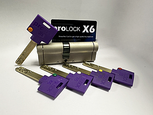 Цилиндр замка PROLOCK X6, размер 45/35, ключ/ключ 80 мм.