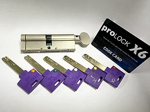 Цилиндр замка PROLOCK X6, размер 35/35Т, ключ - вертушка 70 мм.