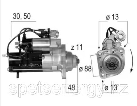 12 В 3,6 кВт 11T автоматический стартер для морского двигателя VOLVO PENTA D4 D6, oem M8T55779 M8T55579 359461, фото 1