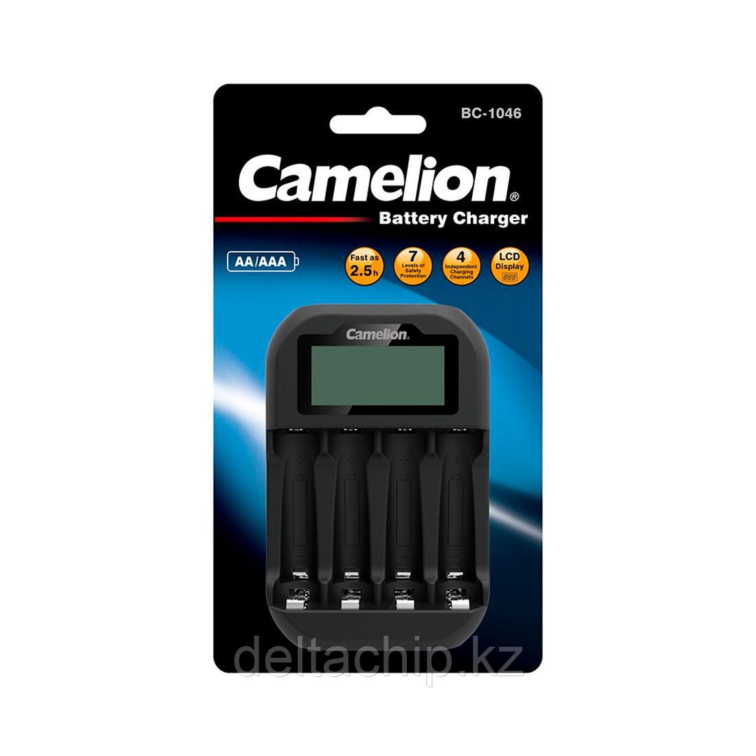 BC-1046-BLK-DB Зарядное устройство, Camelion, 4*AAA/4*AA, LCD дисплэй, USB порт, чёрный