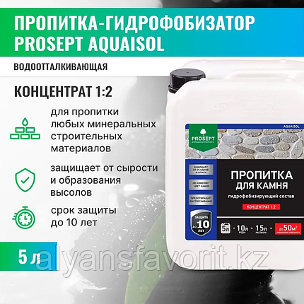 AQUAISOL - гидрофобизирующая пропитка для камня 5 литров (концентрат). РФ, фото 1