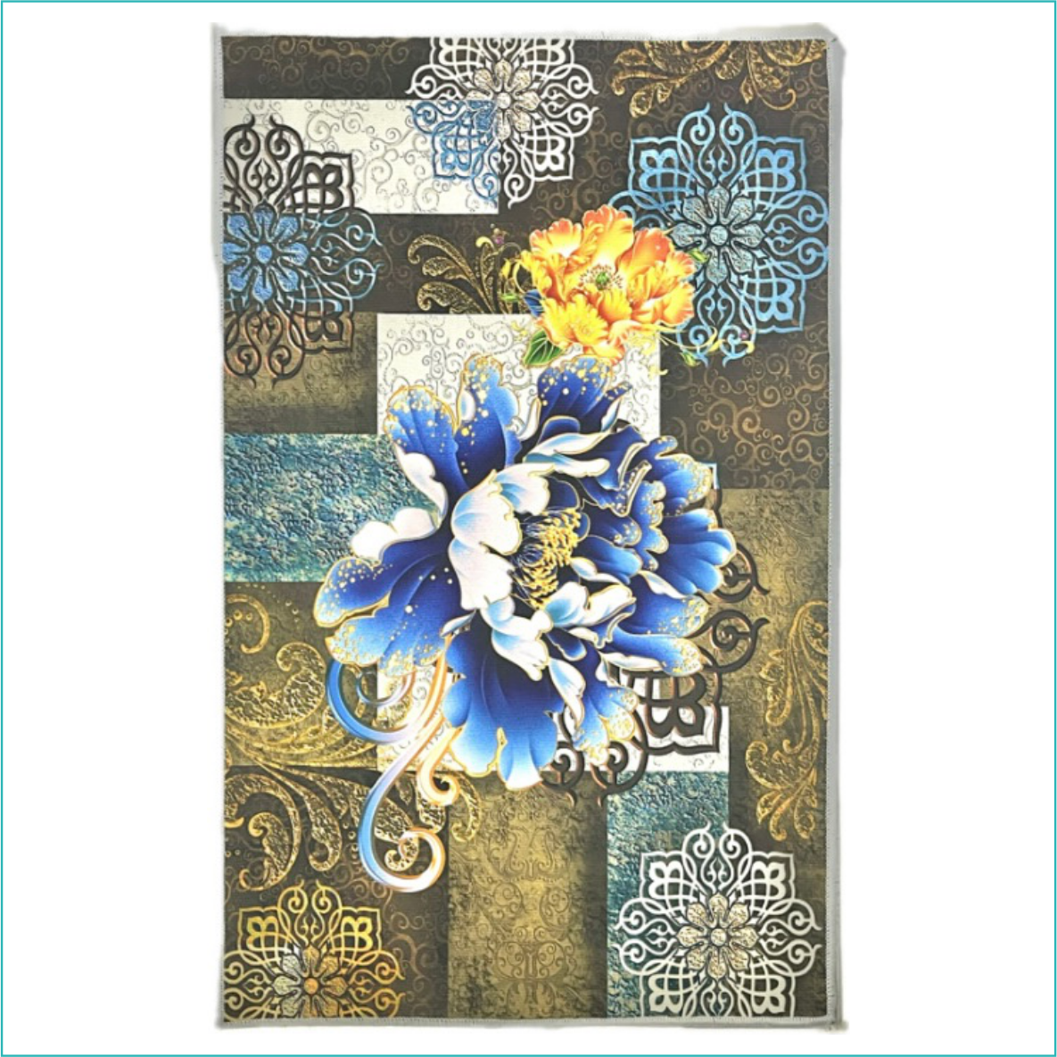 Напольный коврик для дома "Blue Flower" (80х120 см)