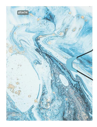 Папка для бумаг с резинками, А4+, 0,45 мм, до 200 л., серо-голубой, Attache Selection Fluid, фото 1