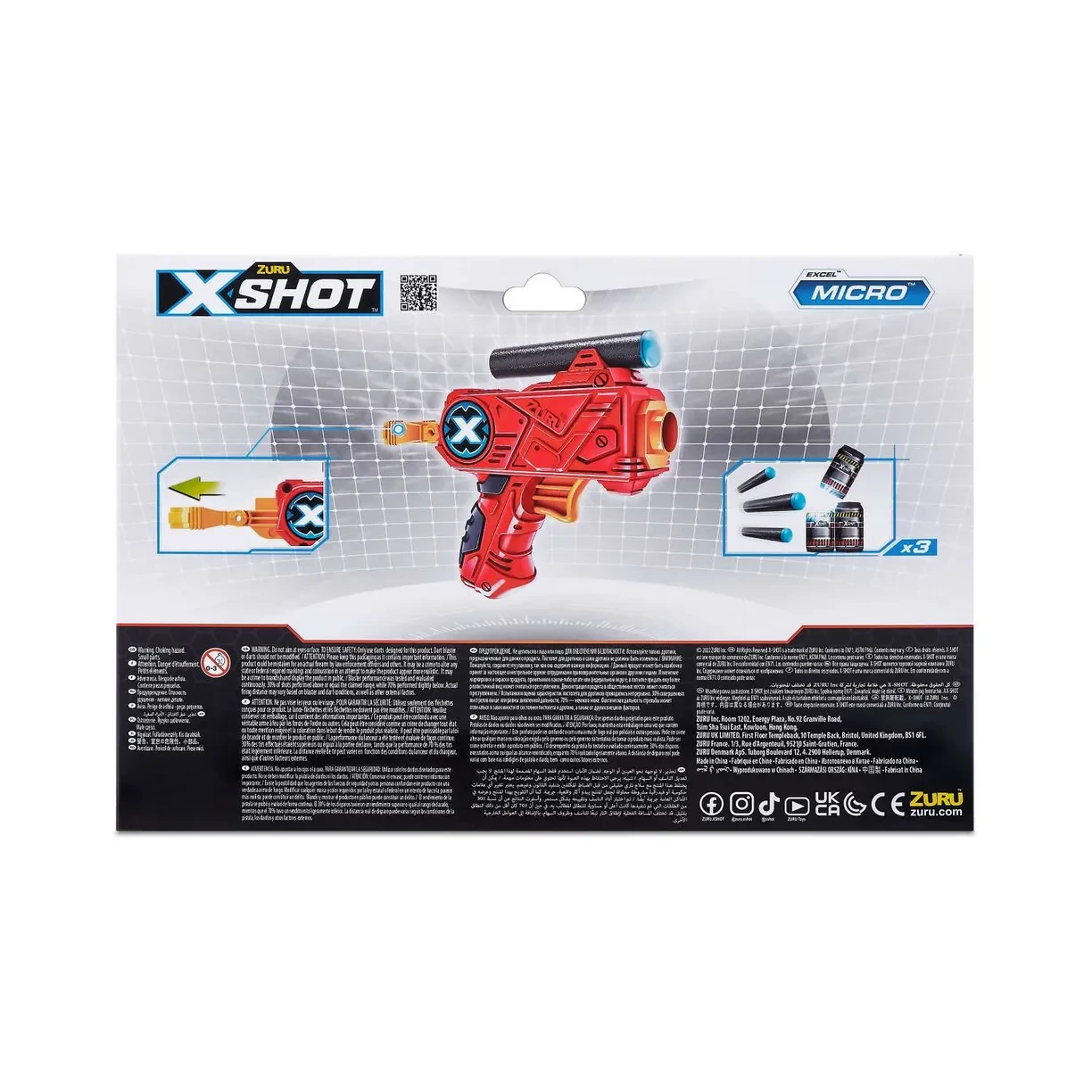 Игровой набор ZURU X-Shot EXCEL Микро ДУО (2 бластера, 3 мишени, 8 снарядов)