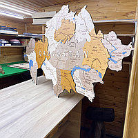 3D - Карта Казахстана из дерева "с подсветкой" /200*110 см, цвет ДУБ/
