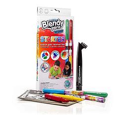 Набор фломастеров-хамелеонов «Blendy pens» (4 шт.) c раскрасками, трафаретами и аэрографом