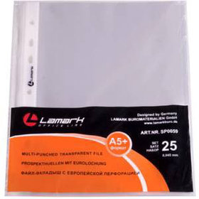 Файл-вкладыш Lamark с перфорацией А5+, 0,045 мм, "яичная скорлупа", 25 шт/упак