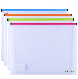 Папка-конверт на молнии Deli, А4, 0,18 мм, ассорти