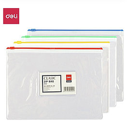 Папка-конверт на молнии Deli, А5, 180 мкм, ассорти