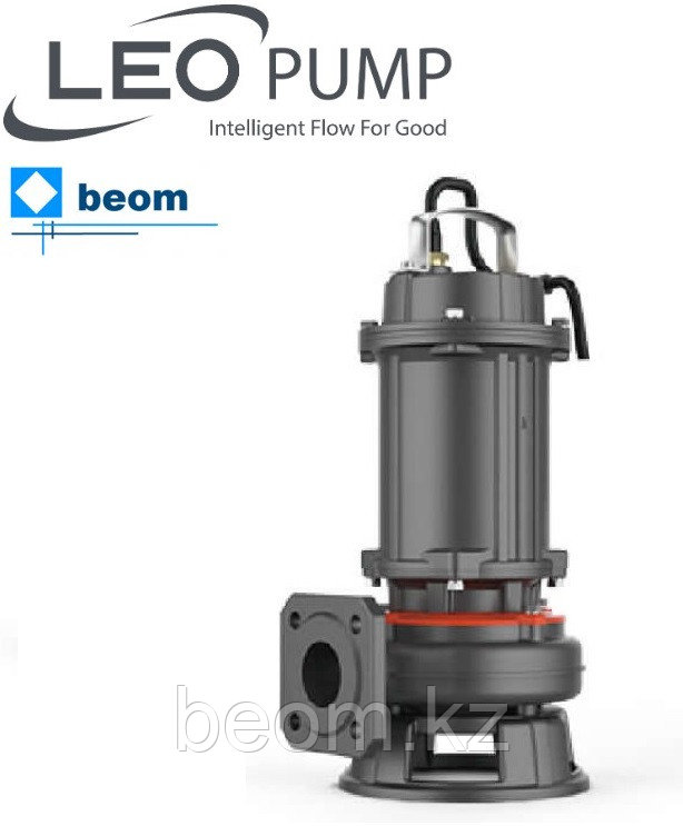 Фекальный насос LEO 50WQ25-13-2.2T/QG, (2.2кВт | 380В | от 1 до 35м³/час | от 8 до 20 м Напор | Ø 50 ) с ножом