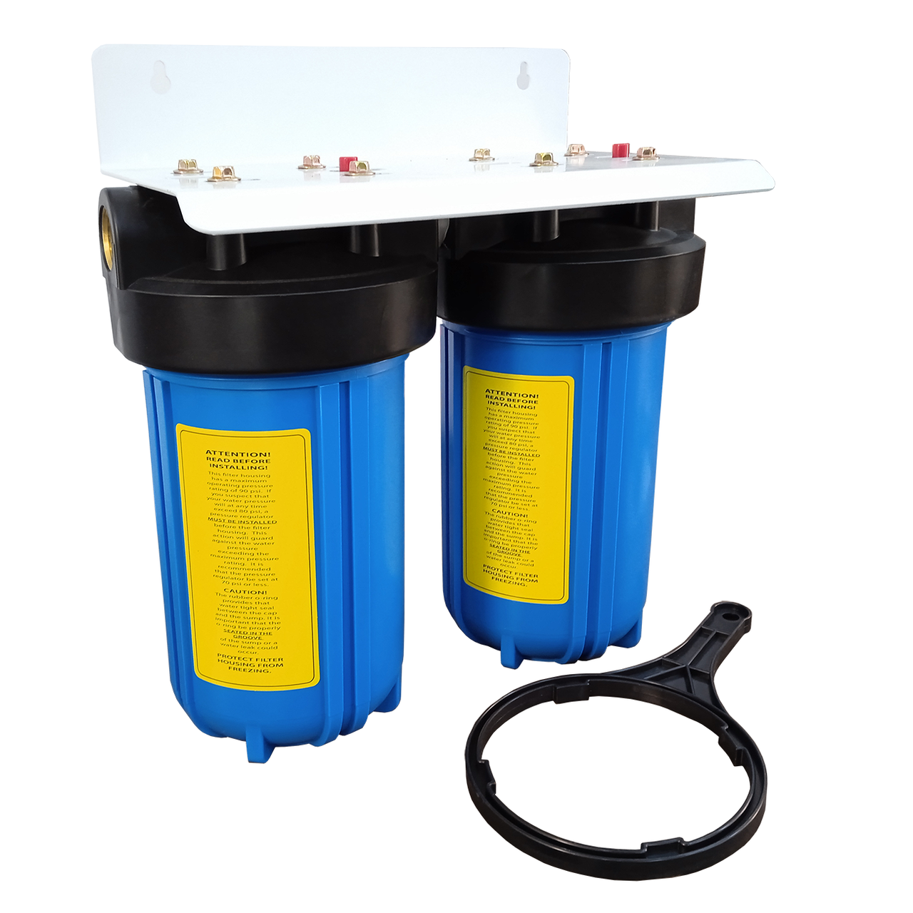 Двойной магистральный фильтр BRM02 (PP10" + CTO10" Big Blue, ключ, метал. резьба 1.0" )
