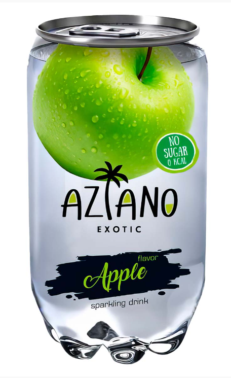 Газ. напиток AZIANO Apple Яблоко 350 ml. /Прозрачная Банка/