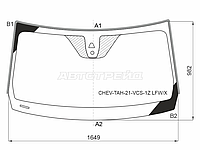 Стекло лобовое с датчиком дождя с камерой CHEVROLET SUBURBAN TAHOE 21-23