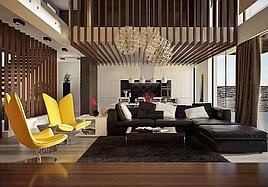 Кубообразный реечный потолок (реечная стена)