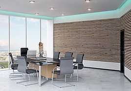 Кубообразный реечный потолок (реечная стена)