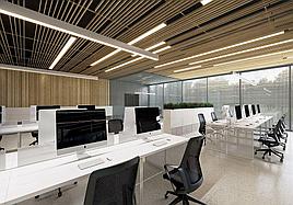 Кубообразный реечный потолок (реечная стена)