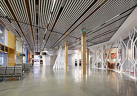 Кубообразный реечный потолок (реечная стена)