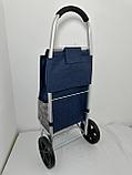 Продуктовая сумка-тележка для переноски товаров первой необходимости на 2-х колёсах. Диаметр колёс 20 см., фото 4