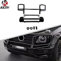 Кенгурятник на Mercedes G-Classe W464 2018-23 дизайн BRABUS (Черный цвет)