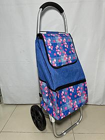 Сумка-тележка для перевозки товаров первой необходимости, алюминиевый каркас, диаметр колёс 20 см.