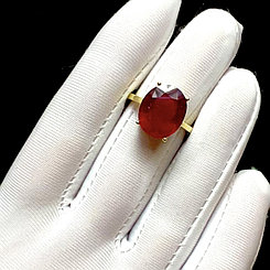 Кольцо с Роскошным, натуральным Рубином и Сапфирами