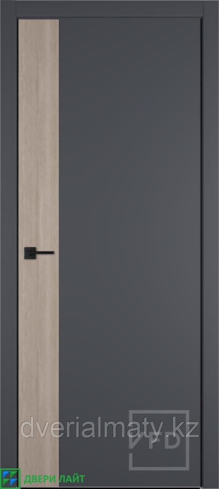 DL660 1V PP кромка BLACK Антрацит + Red Oak. Дверь межкомнатная