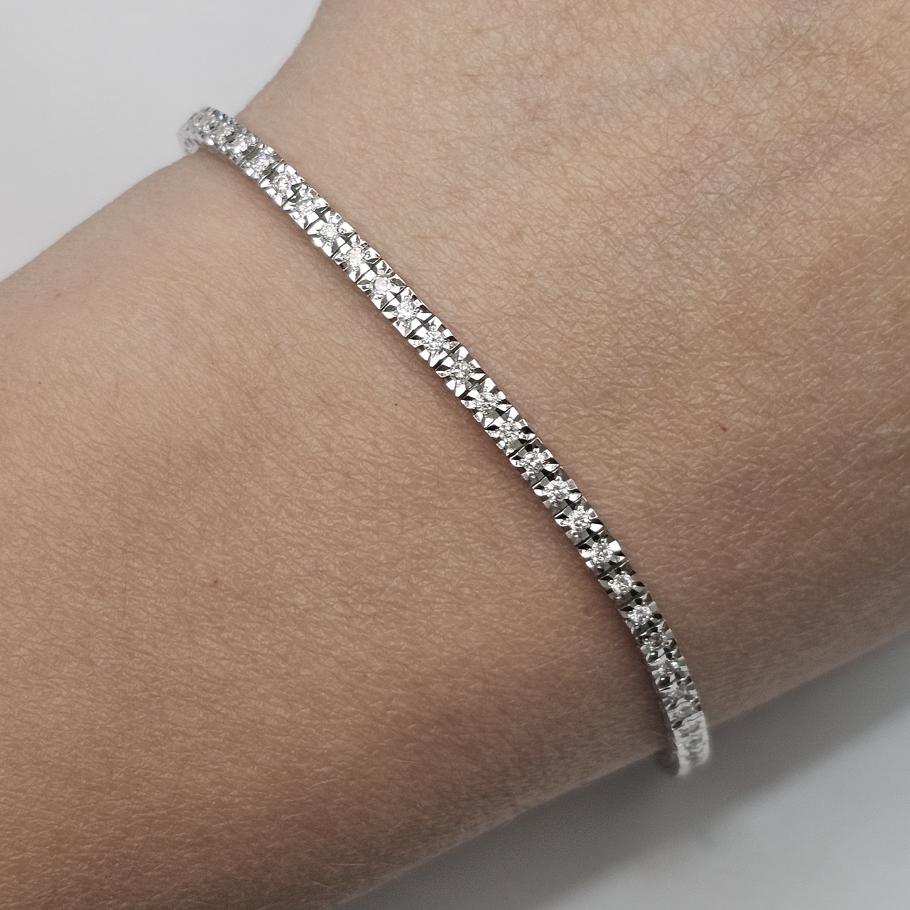 Золотой браслет 750 проба с бриллиантами б/з 0,94Ct 4/4А 18.5р.