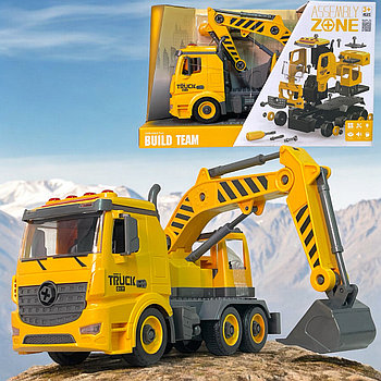 YW9070B Build team Эксковатор, 4 функции,звук, разбирайка, 35*22см