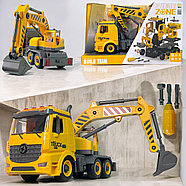 YW9070B Build team Эксковатор, 4 функции,звук, разбирайка, 35*22см, фото 3