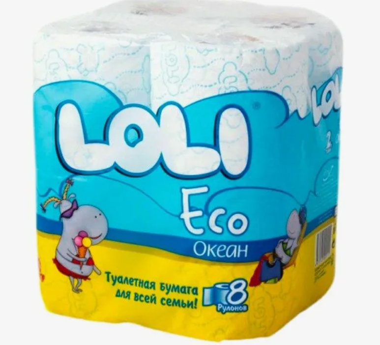 Бумага туалетная LOLI Eco океан 8 рулонов