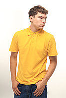 Поло унисекс с коротким рукавом, премиум хлопок М, Желтый